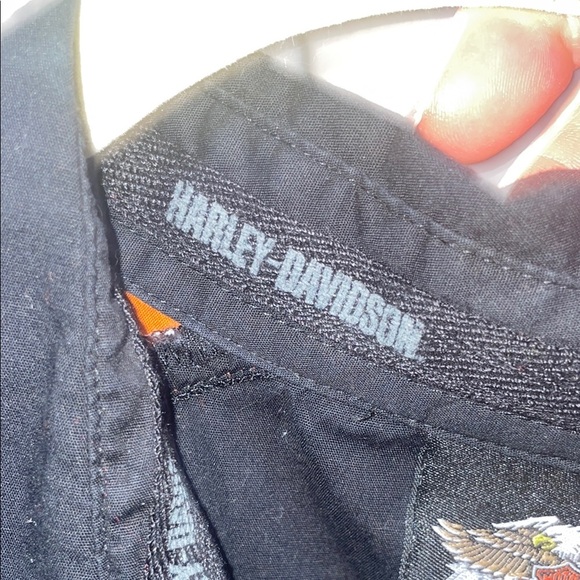 Harley-Davidson Casual Black and Orange Button Down Shirt - Picture 6 of 8